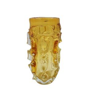 1960s Luxury Hancrafted Sculpture Vase in Glass By Jan Beranek for Skrdlovice .